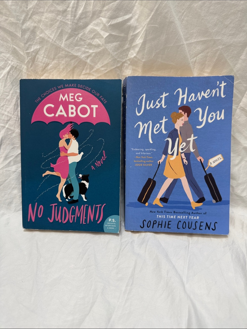 Romance Paperback Book Bundle: “No Judgements” & “Just Haven’t Met You Yet”